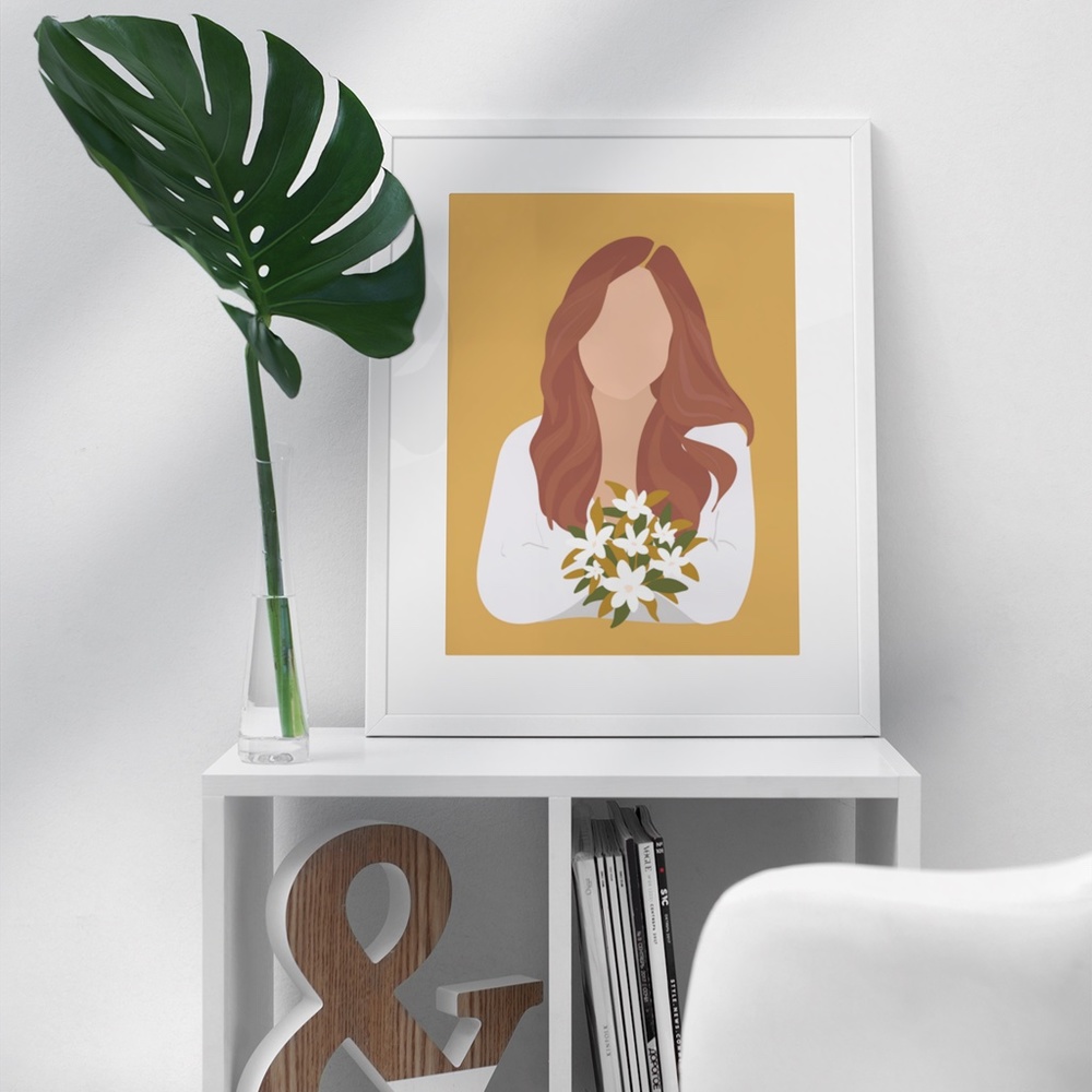 Wall Art Boho Woman Print Illustration Unframed - Picture 4 of 14